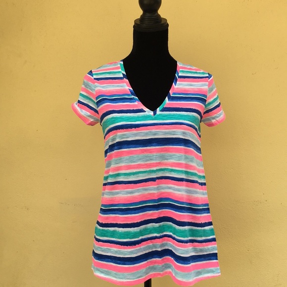 Lilly Pulitzer Tops - LILLY PULITZER multi sandy shell strip top
